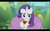 Size: 640x400 | Tagged: safe, screencap, rarity, spike, pony, unicorn, g4, my little pony: friendship is magic, secret of my excess, female, hub logo, mare, spikezilla, swedish, youtube caption