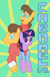 Size: 941x1440 | Tagged: safe, artist:tggeko, caramel, twilight sparkle, g4, parody, ranma 1/2