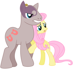 Size: 900x850 | Tagged: safe, artist:adcoon, fluttershy, hamster, pegasus, pony, g4, :3, baldur's gate, bipedal, boo, crossover, dungeons and dragons, female, glare, gritted teeth, hug, mare, minsc, open mouth, ponified, show accurate, simple background, transparent background, vector, worried