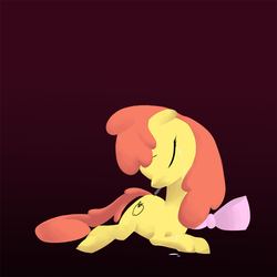 Size: 1000x1000 | Tagged: safe, artist:nowler, apple bloom, g4, blank flank, crying, sad