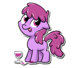 Size: 1056x951 | Tagged: safe, artist:ufocookiez, berry punch, berryshine, earth pony, pony, g4, female, filly, simple background, solo, transparent background, wine glass