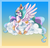 Size: 1129x1091 | Tagged: safe, artist:anthocat, princess celestia, pony, g4, cloud, female, solo