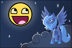 Size: 2996x2000 | Tagged: safe, princess luna, g4, annoyed, awesome face, high res, moon, s1 luna