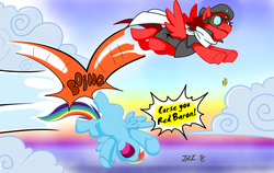 Size: 1500x949 | Tagged: safe, artist:calbeck, artist:elosande, edit, rainbow dash, oc, g4, peanuts, ponified, red baron, richthoofen, snoopy, ww1 flying ace