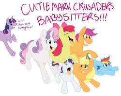 Size: 1765x1399 | Tagged: safe, artist:cartoonlion, apple bloom, applejack, rainbow dash, rarity, scootaloo, sweetie belle, twilight sparkle, earth pony, pegasus, pony, unicorn, g4, age regression, crying, cutie mark crusaders, female, filly, filly applejack, filly rainbow dash, filly rarity, running away, simple background, unicorn twilight, white background, younger