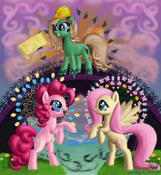 Size: 2850x3100 | Tagged: safe, artist:deathpwny, fluttershy, pinkie pie, earth pony, pegasus, pony, g4, andrea libman, female, high res, mare, ponified