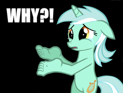 Size: 1024x768 | Tagged: safe, lyra heartstrings, pony, g4, barefoot, crying, feet, female, image macro, meme, sad, solo, what has science done, why