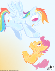 Size: 2550x3300 | Tagged: safe, artist:dzone16, rainbow dash, scootaloo, g4, high res