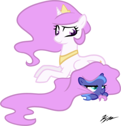 Size: 884x921 | Tagged: dead source, safe, artist:egophiliac, princess celestia, princess luna, alicorn, pony, g4, cute, cutelestia, duo, female, filly, foal, pink-mane celestia, prone, royal sisters, siblings, simple background, sisters, transparent background, woona