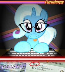 Size: 2500x2800 | Tagged: dead source, safe, artist:slitherpon, trixie, pony, unicorn, g4, blackletter, female, glasses, high res, keyboard, mare, solo