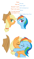 Size: 4400x7600 | Tagged: safe, artist:joey darkmeat, artist:mamandil, applejack, rainbow dash, earth pony, pegasus, pony, g4, absurd resolution, blushing, duo, female, hug, kiss on the lips, kissing, lesbian, mare, ship:appledash, shipping, simple background, transparent background