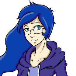 Size: 600x600 | Tagged: safe, artist:capriciousshism, princess luna, human, g4, female, glasses, humanized, solo