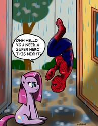 Size: 700x900 | Tagged: safe, artist:ciriliko, pinkie pie, g4, crossover, male, pinkamena diane pie, spider-man