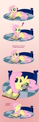 Size: 584x1800 | Tagged: safe, artist:anima-dos, discord, fluttershy, g4, age regression, baby discord, comic, sleeping