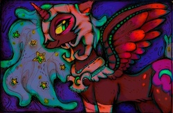 Size: 1066x700 | Tagged: safe, artist:mothburps, artist:natsuokami, nightmare moon, pony, g4, female, solo