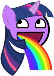 Size: 390x552 | Tagged: safe, twilight sparkle, g4, awesome face, puking rainbows, rainbow