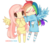 Size: 700x598 | Tagged: dead source, safe, artist:limegreen-tiger, fluttershy, rainbow dash, human, g4, chibi, clothes, cute, duo, duo female, female, hug, humanized, lesbian, ship:flutterdash, shipping, simple background, socks, striped socks, transparent background