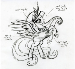 Size: 767x716 | Tagged: safe, artist:lauren faust, princess celestia, g4, concept art, pencil drawing, queen celestia, sketch, traditional art