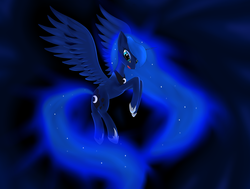 Size: 2850x2150 | Tagged: safe, artist:serenakks, princess luna, pony, g4, female, flying, high res, solo