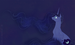 Size: 1440x869 | Tagged: safe, artist:egophiliac, princess luna, pony, g4, female, solo