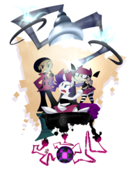 Size: 900x1200 | Tagged: dead source, safe, artist:jgalen, rarity, g4, brit crust, crossover, my life as a teenage robot, tiff crust