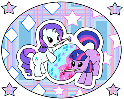 Size: 1280x1024 | Tagged: safe, artist:madmax, rarity, twilight sparkle, g4, cute, easter, easter egg, raribetes, twiabetes