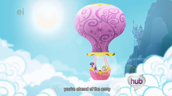 Size: 628x352 | Tagged: safe, screencap, spike, twilight sparkle, g4, army, hot air balloon, opening, twinkling balloon, youtube caption