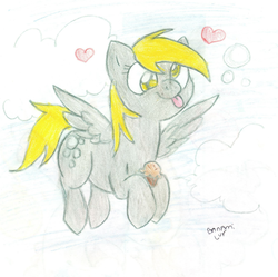 Size: 1764x1756 | Tagged: safe, artist:banami-luv, derpy hooves, pegasus, pony, g4, female, mare, solo, traditional art