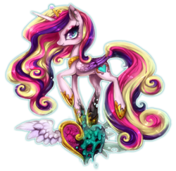 Size: 848x822 | Tagged: safe, artist:cizu, queen chrysalis, changeling, g4, disguise, disguised changeling, duality, fake cadance