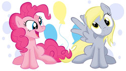 Size: 1191x670 | Tagged: safe, artist:nollaig, derpy hooves, pinkie pie, pegasus, pony, g4, female, mare