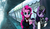 Size: 2000x1162 | Tagged: safe, artist:gordonfreeguy, pinkie pie, twilight sparkle, g4, cake, canterlot, parody, sherlock holmes, train, wallpaper