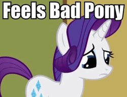 Size: 500x381 | Tagged: safe, rarity, pony, g4, feels bad man, feels bad pony, image macro, solo