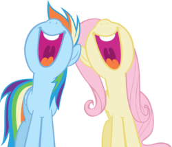 Size: 1651x1416 | Tagged: safe, artist:nazoth, fluttershy, rainbow dash, g4, may the best pet win, season 2, duo, find a pet, nose in the air, open mouth, simple background, singing, transparent background, uvula, vector, volumetric mouth