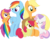 Size: 4573x3562 | Tagged: safe, artist:nazoth, apple bloom, applejack, rainbow dash, scootaloo, sweetie belle, earth pony, pegasus, pony, unicorn, g4, cutie mark crusaders, eyes closed, female, filly, hat, mare, open mouth, simple background, transparent background