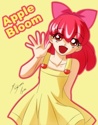 Size: 2550x3276 | Tagged: safe, artist:shinta-girl, apple bloom, human, g4, high res, humanized
