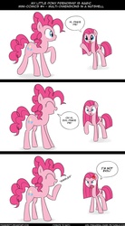 Size: 835x1518 | Tagged: safe, artist:frankier77, pinkie pie, earth pony, pony, ask pinkamena diane pie, g4, comic, duality, fourth wall, pinkamena diane pie