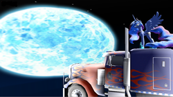 Size: 900x505 | Tagged: safe, princess luna, g4, moon, optimus prime, transformers