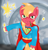 Size: 1210x1255 | Tagged: safe, artist:blackbewhite2k7, big macintosh, earth pony, pony, g4, male, parody, stallion, superman