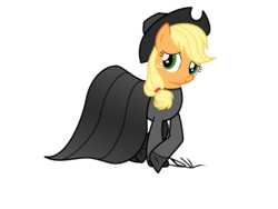 Size: 4000x3000 | Tagged: safe, artist:sintakhra, applejack, earth pony, pony, g4, crossed hooves, crossover, darth vader, female, mare, simple background, solo, star wars, transparent background