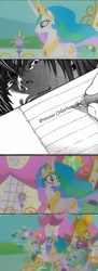 Size: 303x834 | Tagged: safe, princess celestia, parasprite, g4, death note