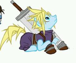 Size: 256x211 | Tagged: safe, cloud strife, final fantasy, final fantasy vii, ponified