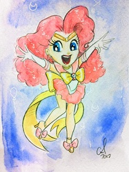 Size: 765x1024 | Tagged: safe, artist:amy mebberson, edit, pinkie pie, g4, sailor moon (series), sailor senshi