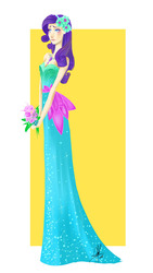 Size: 475x842 | Tagged: safe, artist:ladyamaltea, artist:purpuraimperial, rarity, human, g4, bridesmaid dress, clothes, dress, humanized, needs more saturation, skinny, solo, thin, wedding