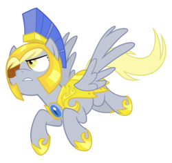 Size: 1800x1700 | Tagged: safe, artist:equestria-prevails, derpy hooves, pegasus, pony, g4, armor, epic derpy, eyepatch, female, general derpy, guardsmare, helmet, mare, royal guard, simple background, solo, transparent background