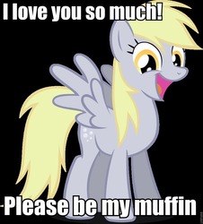 Size: 849x941 | Tagged: safe, artist:derpyhoovesfan, derpy hooves, pegasus, pony, g4, female, happy, image macro, mare, meme, valentine's day