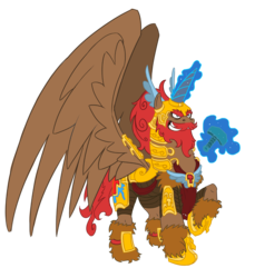 Size: 1245x1357 | Tagged: safe, artist:olafski, oc, oc only, alicorn, pony, armor, folklore, hammer, helmet, magic, mjölnir, mythology, norse mythology, solo, thor, weapon