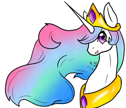 Size: 700x600 | Tagged: dead source, safe, artist:sparrow, princess celestia, pony, g4, bust, female, profile, solo