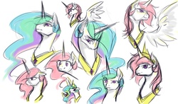 Size: 1280x753 | Tagged: source needed, safe, artist:valkyrie-girl, princess celestia, g4, cake, cakelestia, food, pink hair, sketch, sketch dump