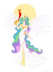 Size: 4000x5500 | Tagged: safe, artist:nstone53, philomena, princess celestia, human, phoenix, g4, absurd resolution, humanized