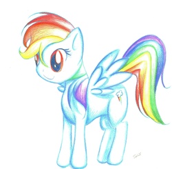 Size: 3236x3169 | Tagged: safe, artist:hauntzor, rainbow dash, pony, g4, female, high res, solo, traditional art